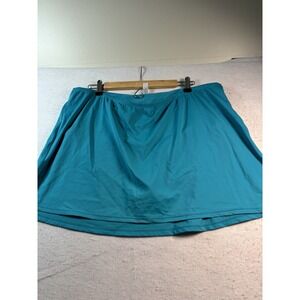 LANE BRYANT Sz 20 Slitted Mid Waist Swim Skirt Bottom Ocean Blue Beach Pool NWOT